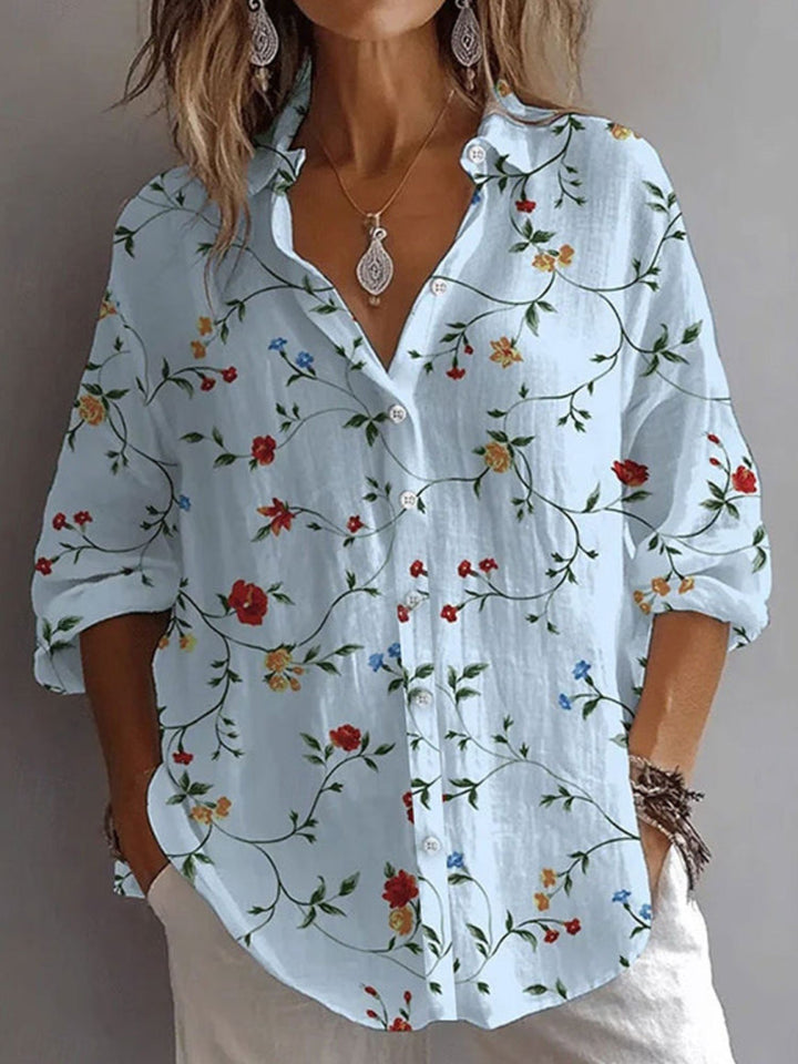 Shirt Women’s Floral Button Blouse for Casual Everyday Wear