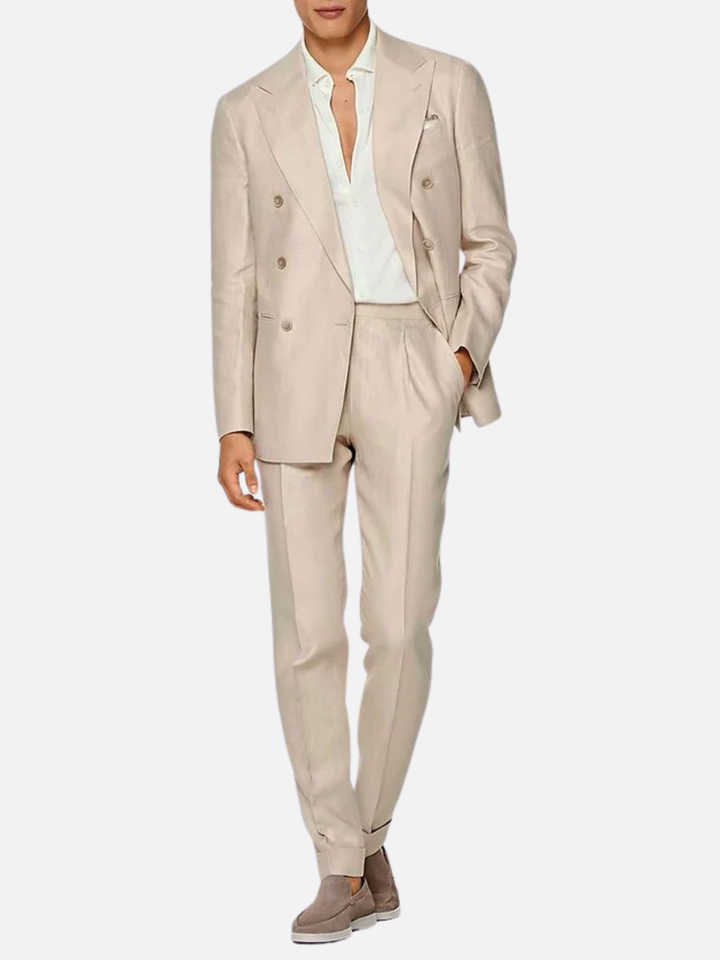 Men’s Double Breasted Wedding Suit Classic Fit 2 Piece Set