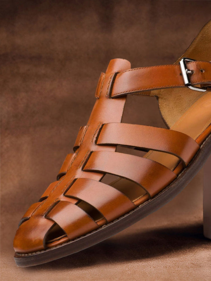 Men's open weave fisherman sandals lightweight summer walking shoes