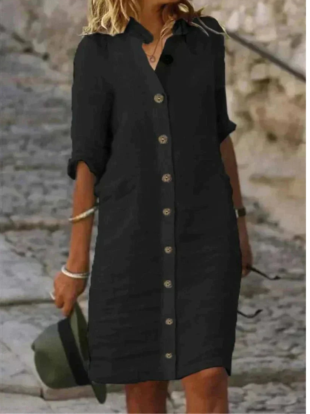 Shirt Dress Relaxed Midi Dress Lightweight Daily Wear