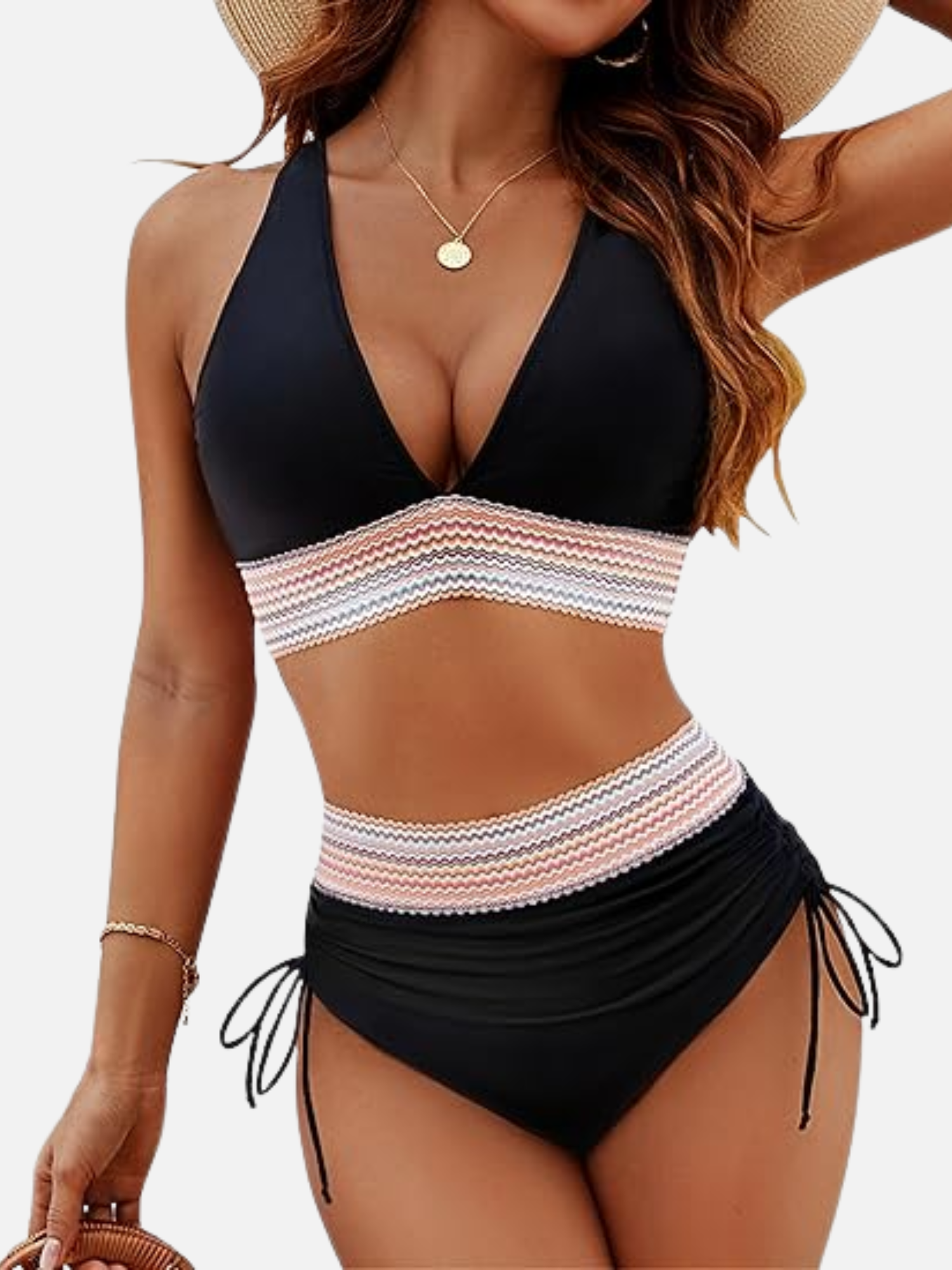 Women's tummy control bikini set high waisted shaping swimwear
