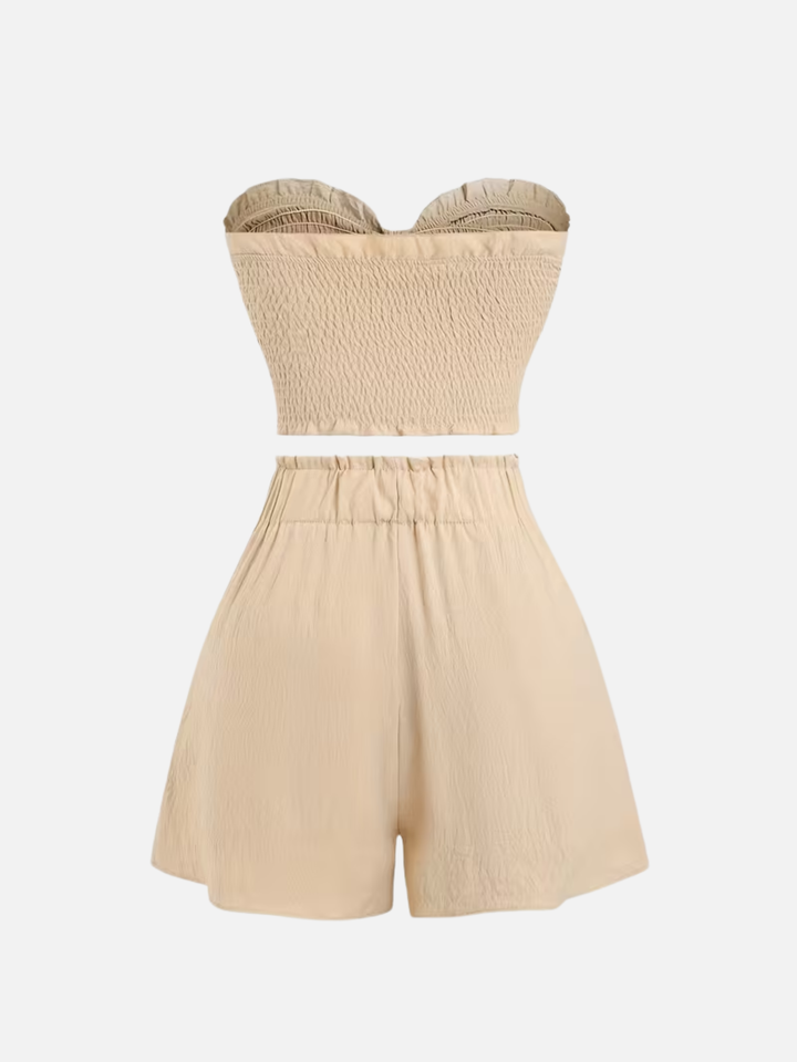 Women's 2-Piece Shorts Set Elastic Waist Beachwear Summer Set