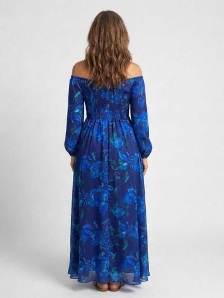 Women’s Casual Maxi Dress Breathable Long Sleeve Floral Comfort