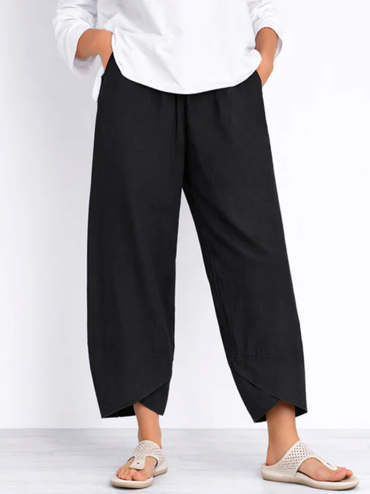 Women’s Linen Cropped Pants Loose Fit Summer Comfort Lightweight