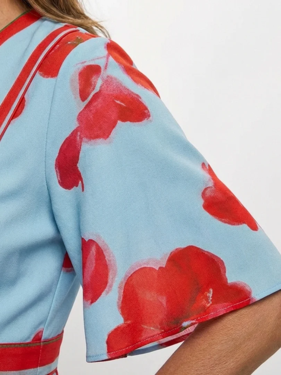 Women's Floral Maxi Dress Elegant V-Neck Short Sleeve Event Wear