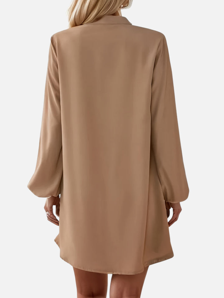 Women's V-Neck Midi Dress Long Sleeve Work and Occasion Wear