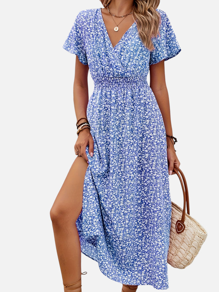 Women's Floral Maxi Dress for Summer Elegant High Slit Outfit
