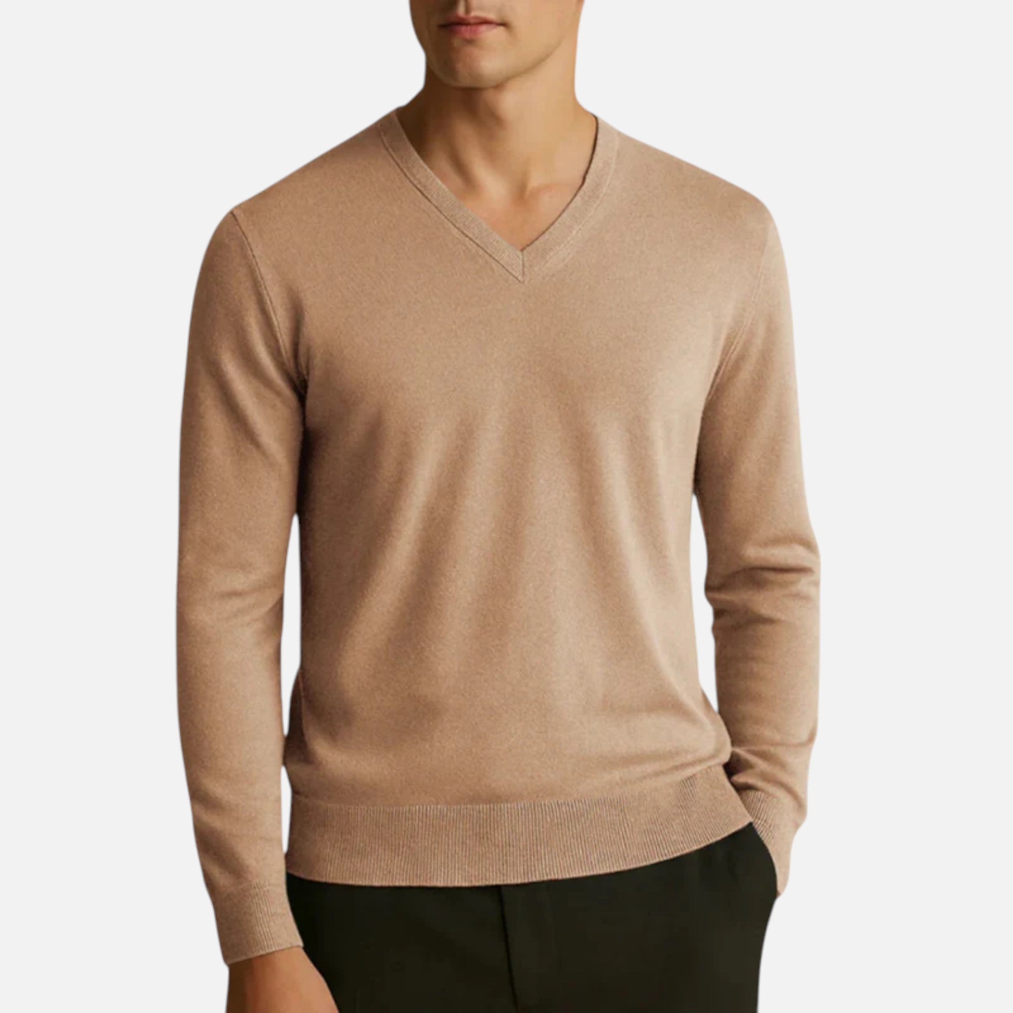 Aurevien | Men’s Classic V-Neck Jumper – Riviera Elegance