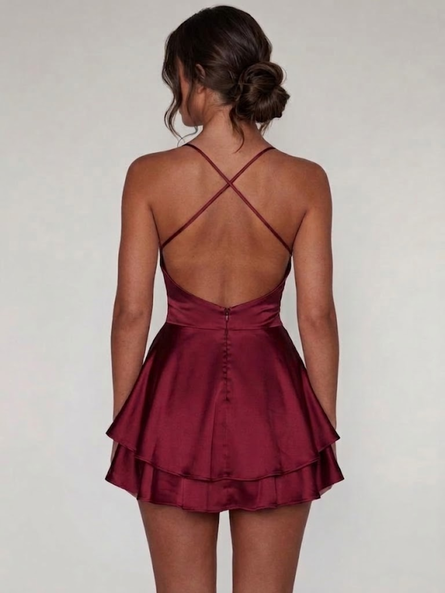 Women’s Elegant Halter Mini Dress Stretch Waist Party Dress