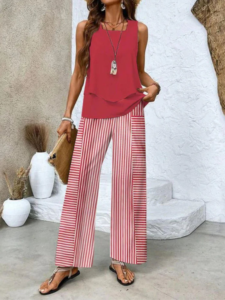 Women’s Summer Outfit Set Lightweight Two Piece Travel Wear