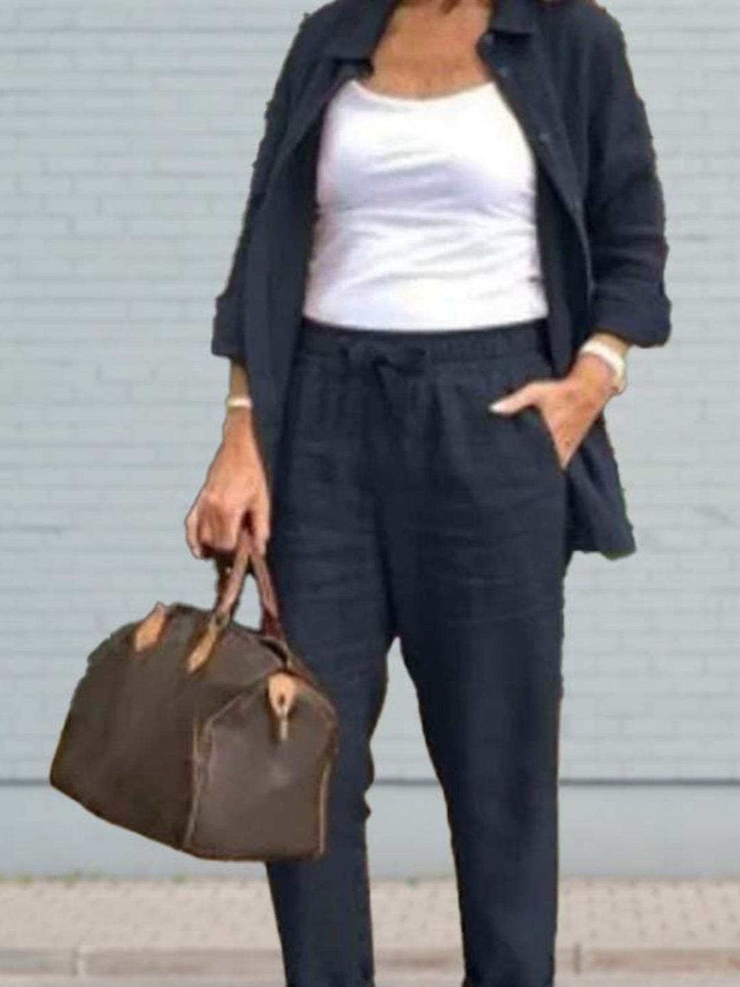 Women’s Two Piece Lounge Set Cotton Linen Relaxed Comfort Outfit