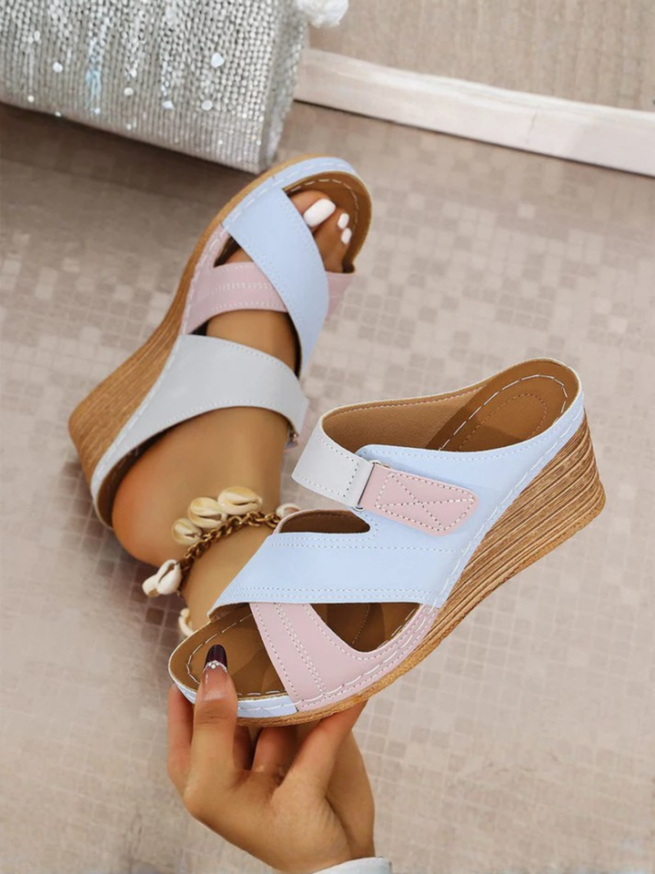 Women’s Comfortable Wedge Sandals Cross Strap Summer Shoes