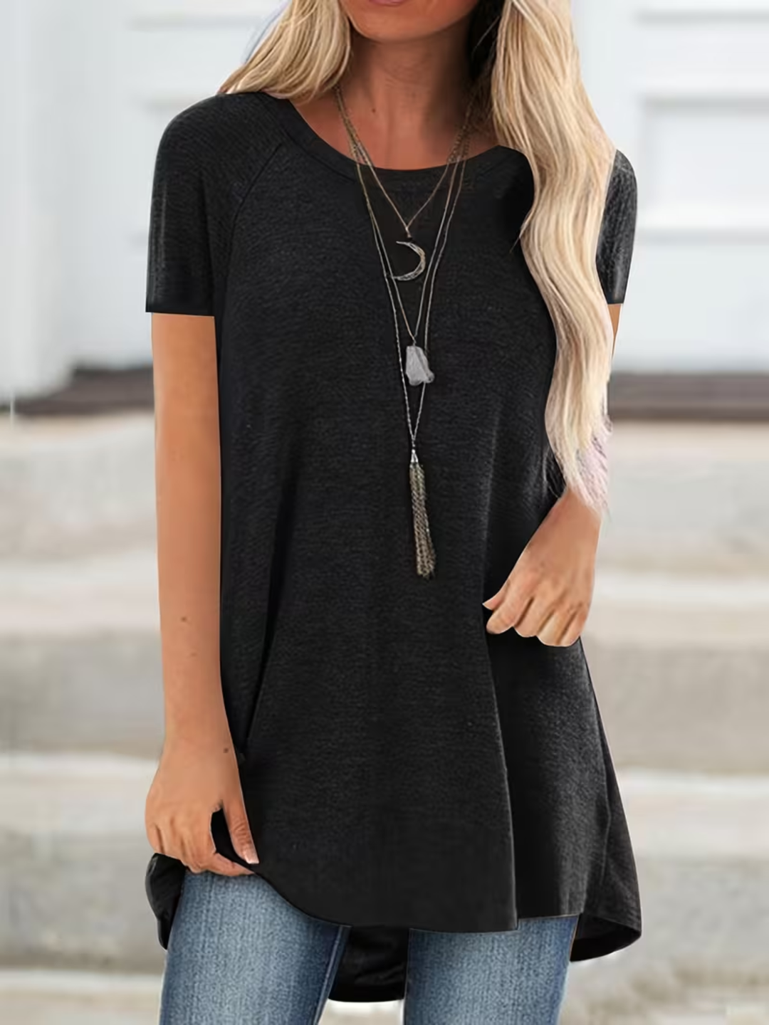 Women’s Loose Fit Long T-Shirt Casual Summer Comfort Top