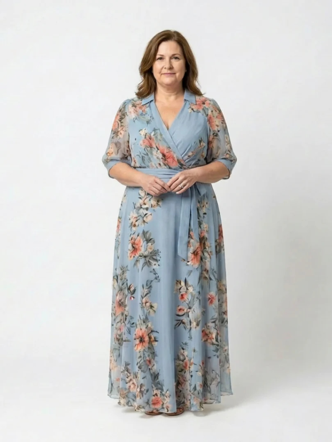 Women’s Floral Wrap Maxi Dress for Summer Events and Parties