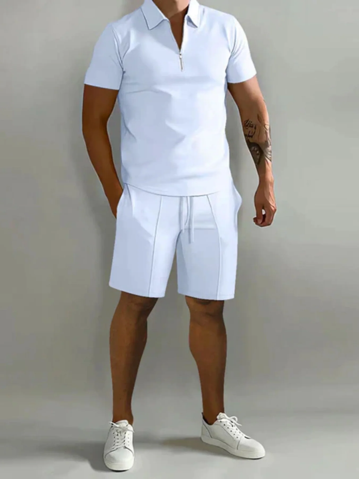 Men’s Summer Polo and Shorts Set Lightweight Breathable Outfit