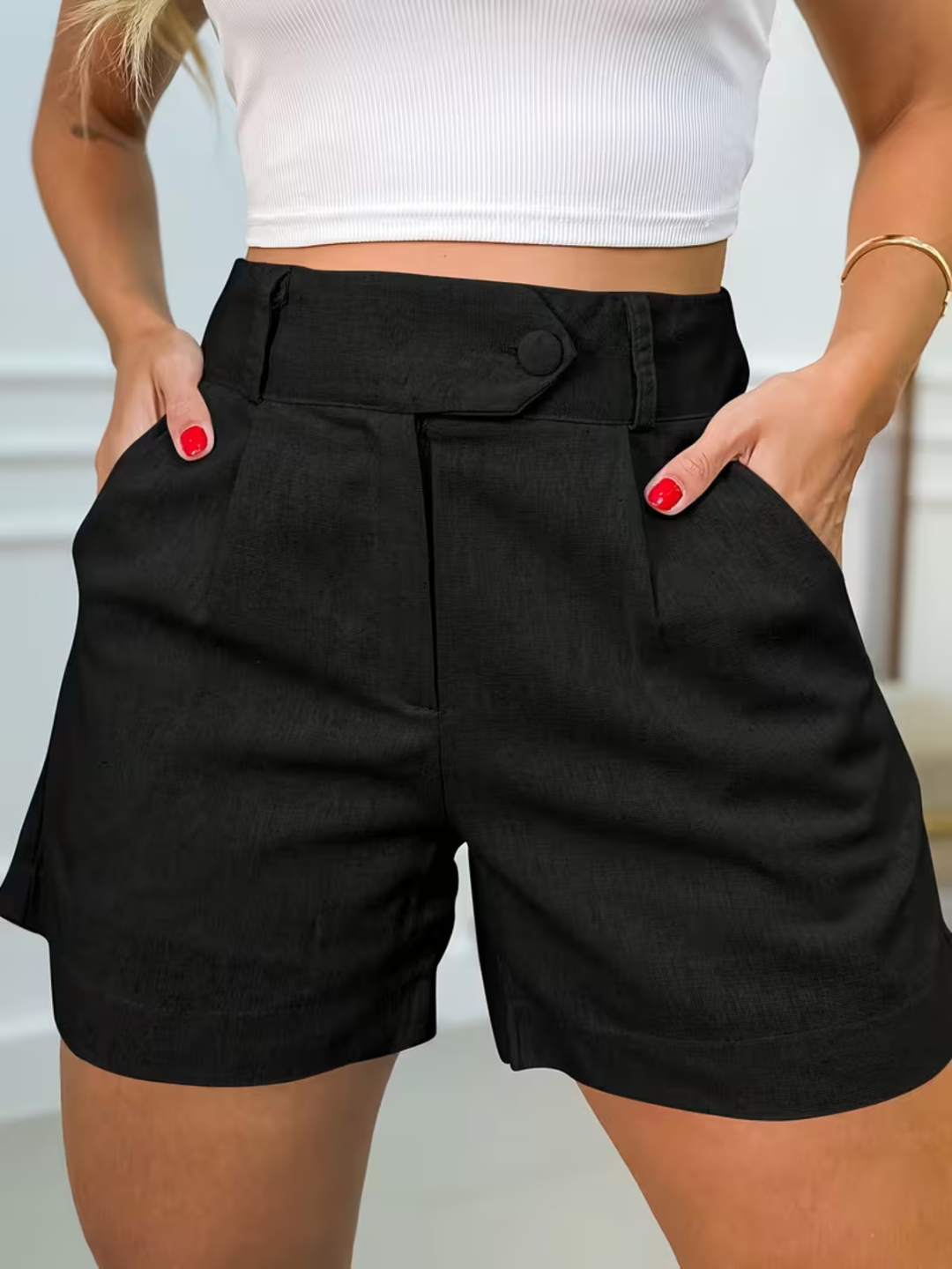women high waist shorts casual summer cotton