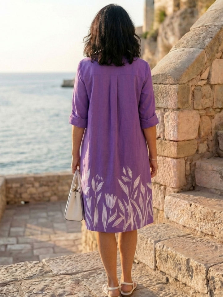 Relaxed Fit Midi Dress Women Easy Travel Summer Outfit