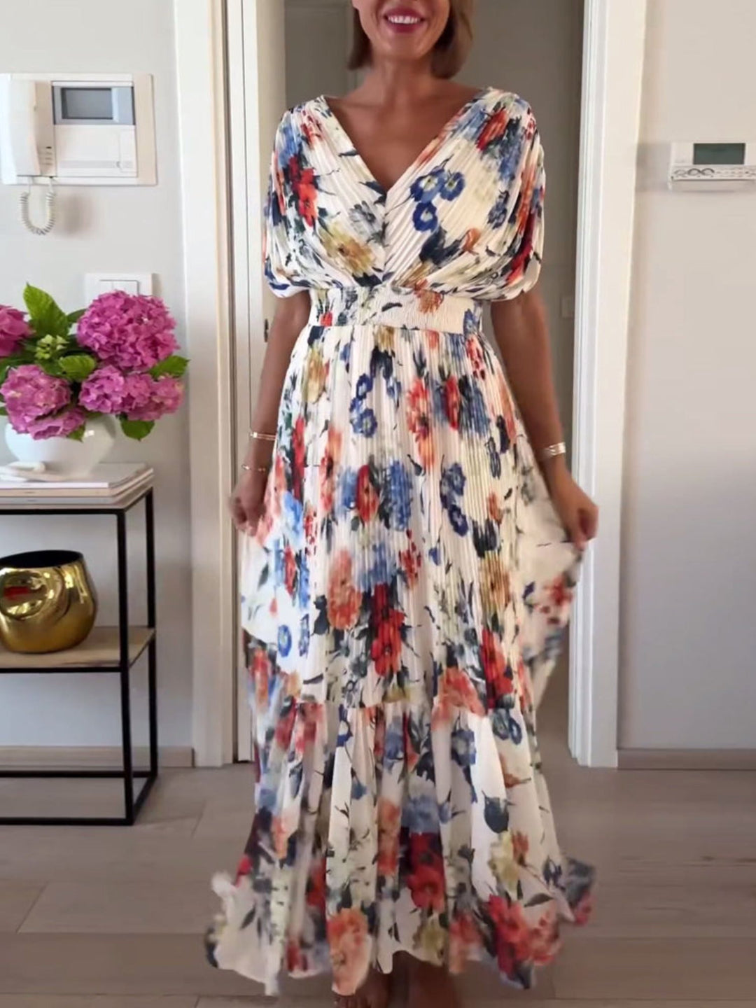 Women’s Elegant Printed Dress Flowy Casual Day Look