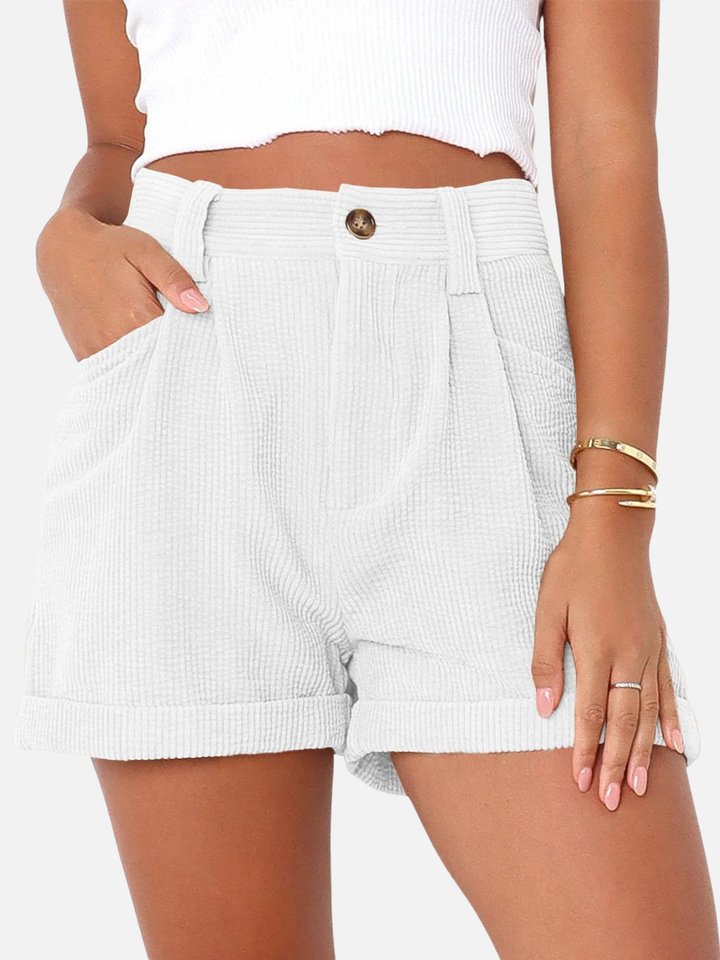 Women’s high waist shorts with pockets wide waistband casual