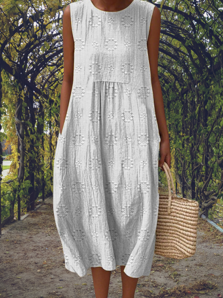 Dress Lightweight Embroidered Midi Dress for Everyday Comfort