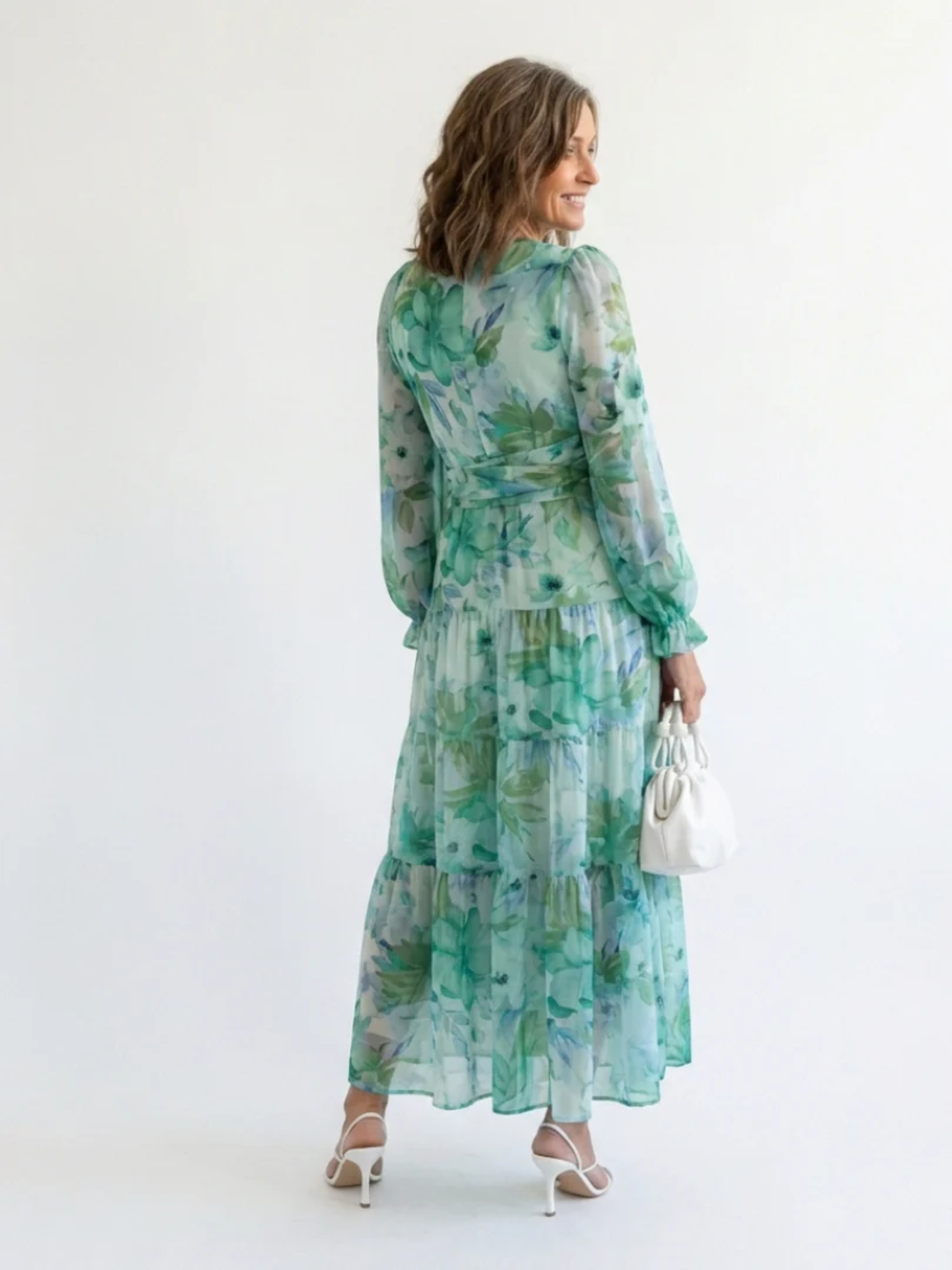 Women’s Long Sleeve Floral Maxi Dress Wedding Guest Outfit Maxi