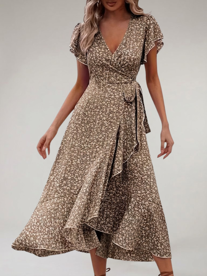 Women’s Short Sleeve Midi Dress Elegant Fit Everyday Use