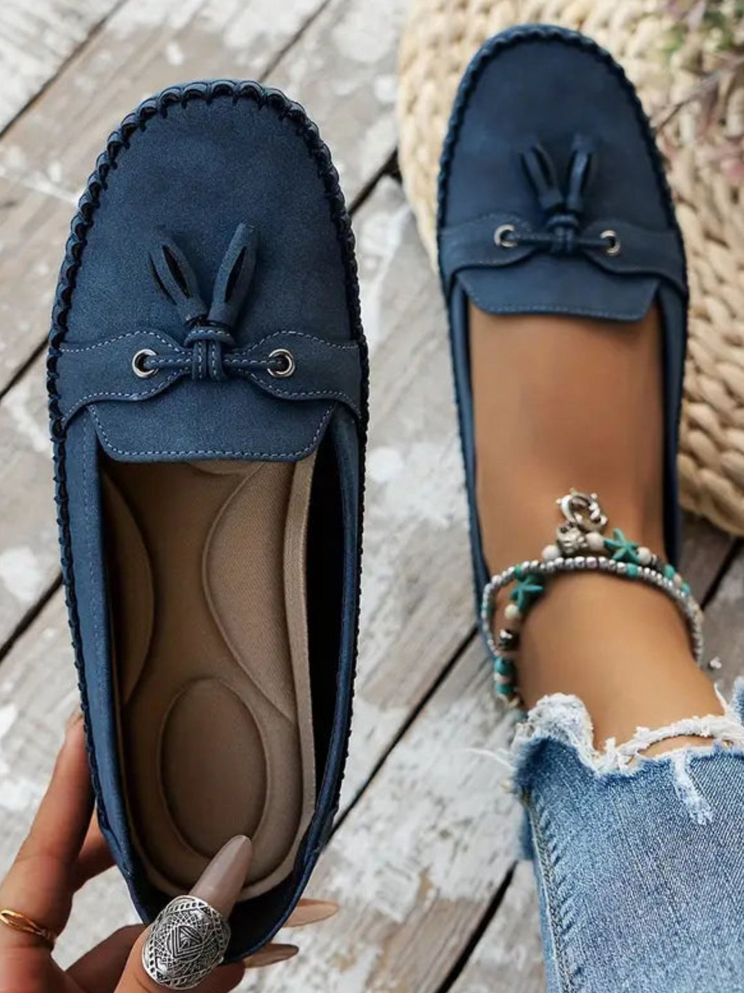 Women’s Vegan Leather Loafers Cushioned Support Work Casual Wear