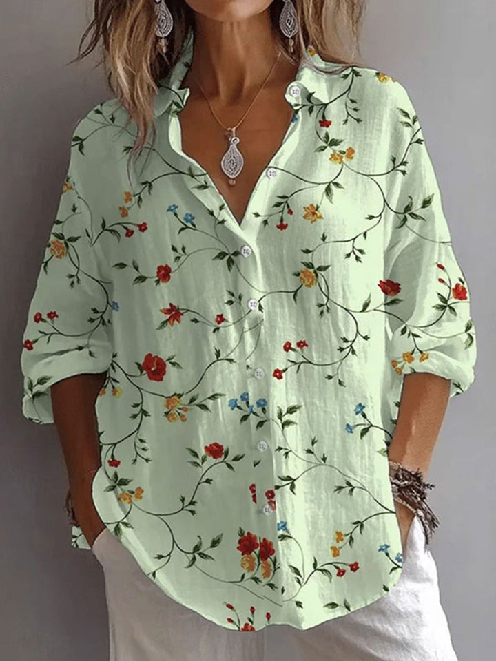Shirt Women’s Floral Button Blouse for Casual Everyday Wear