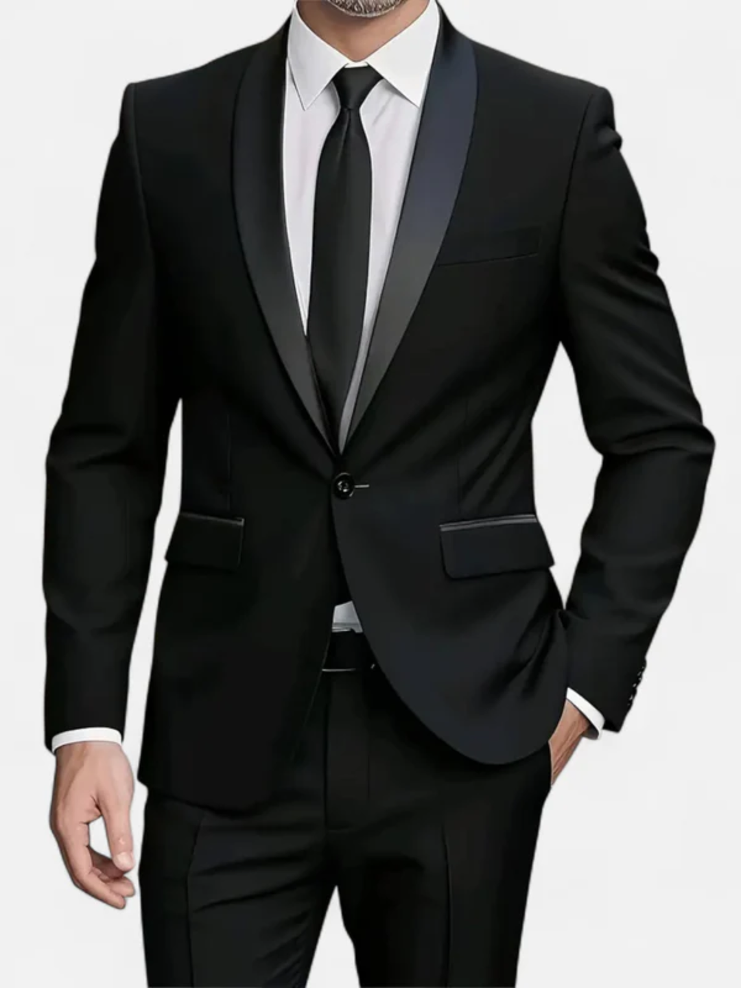 Men's slim fit tuxedo suit for wedding and formal events