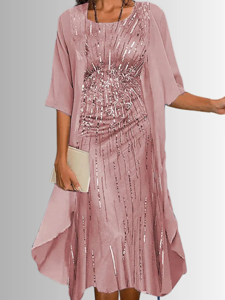 Women's summer midi dress lightweight layered for warm weather