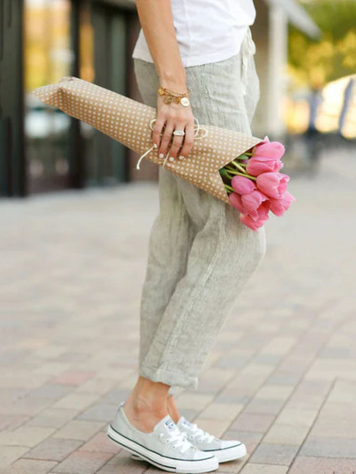Women’s Lounge Pants Loose Fit Cotton Linen Comfortable All Day