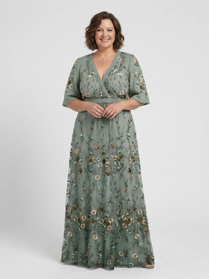 Women’s Floral Maxi Dress V-Neck Summer Vacation Dress