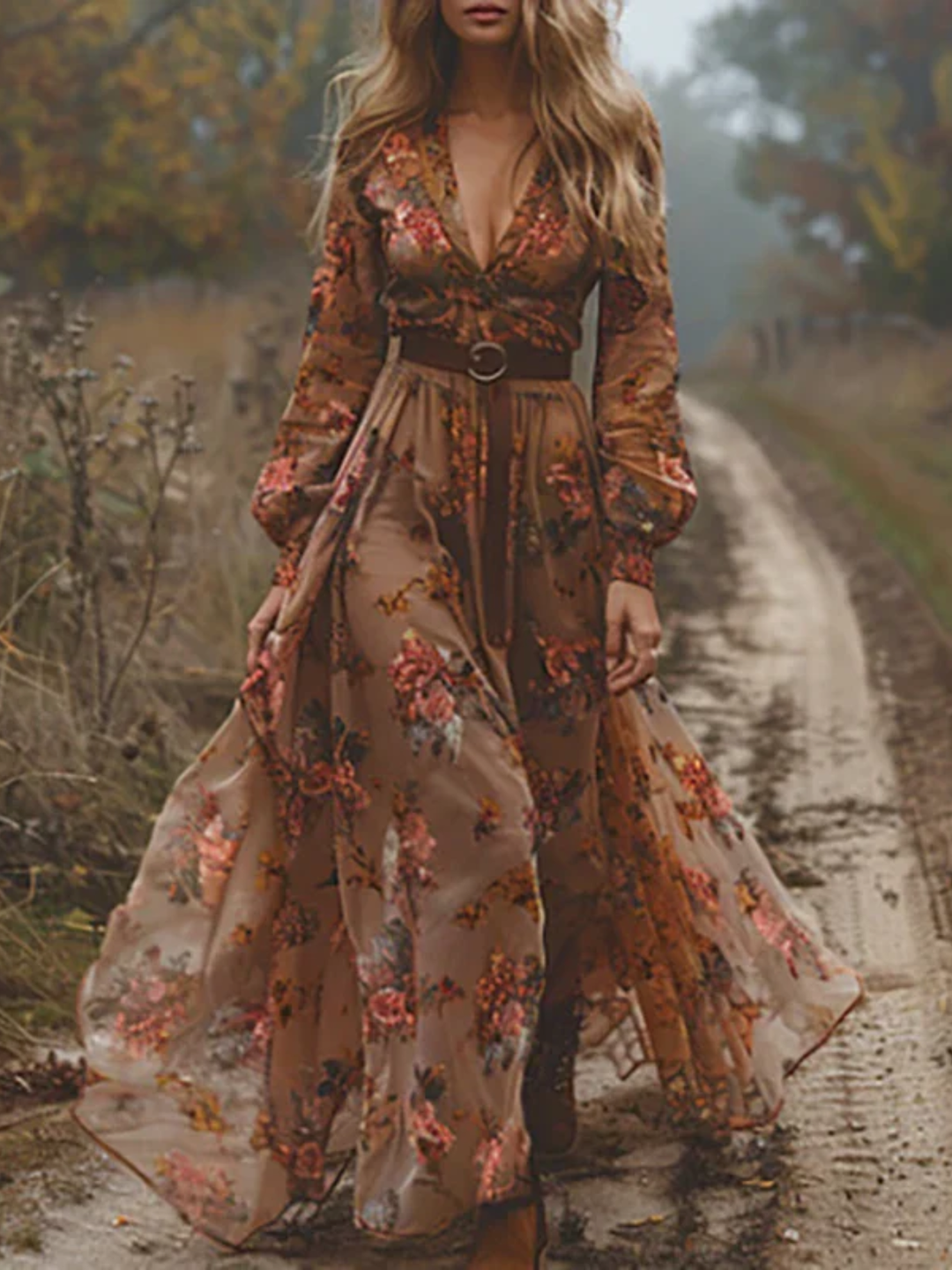 Women’s Embroidered Maxi Dress Summer Bohemian V-Neck Casual