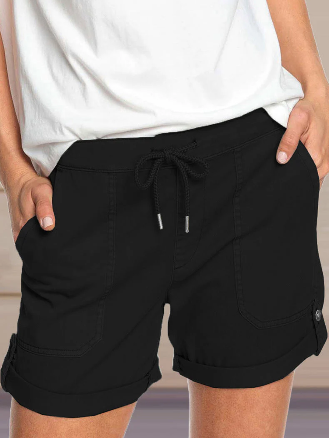 Women's Casual Shorts Elastic Waist Relaxed Fit Summer Wear
