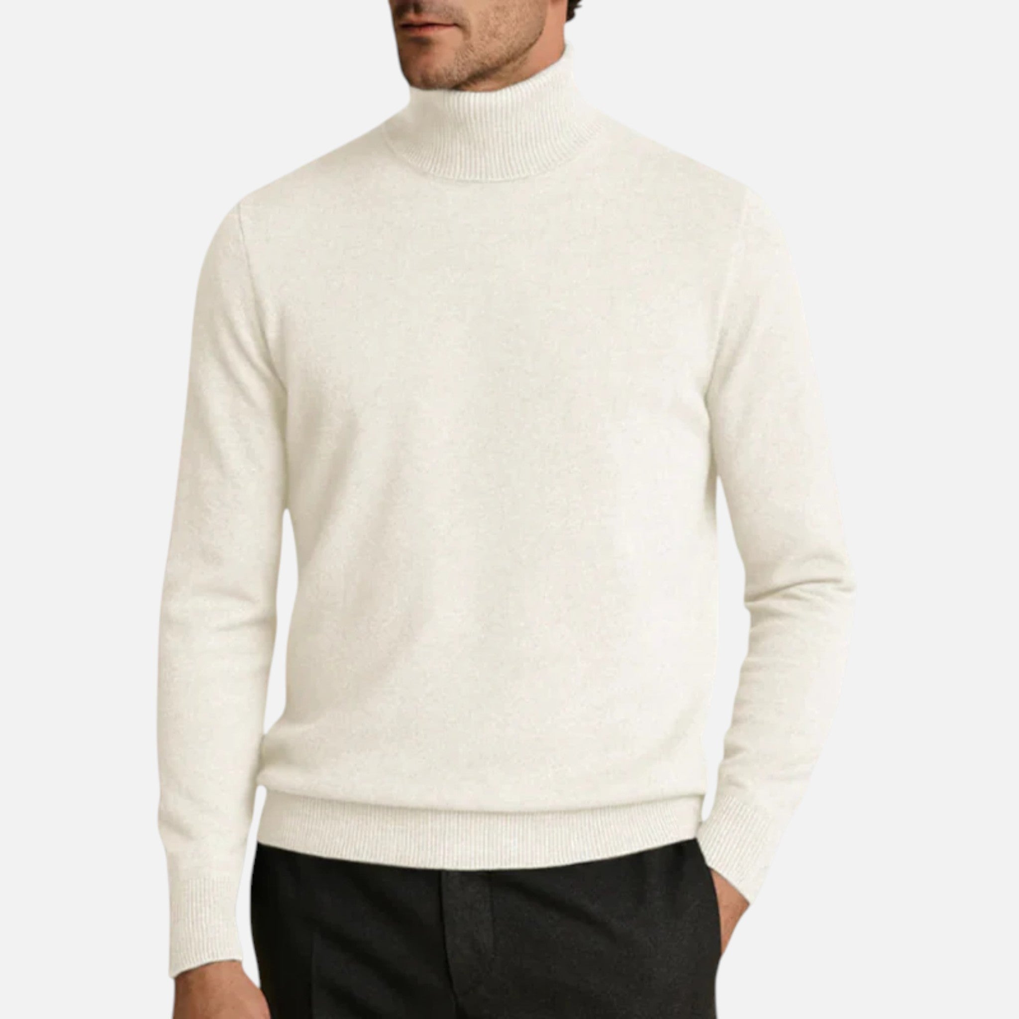 Aurevien | Men’s Fine Knit Turtleneck Jumper – Ivy League Elegance
