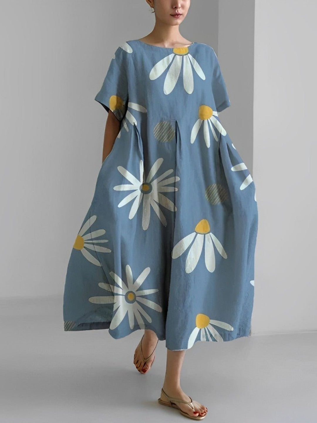 Women’s Floral Summer Dress Lightweight Casual Fit Midi
