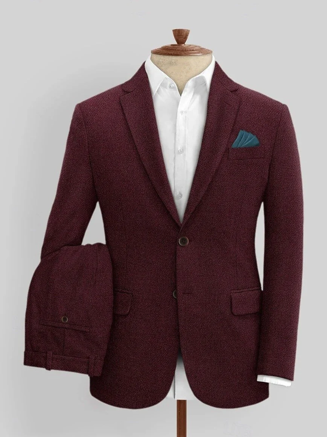 Men’s Wedding 3-Piece Tweed Suit Tailored Fit Formal Outfit