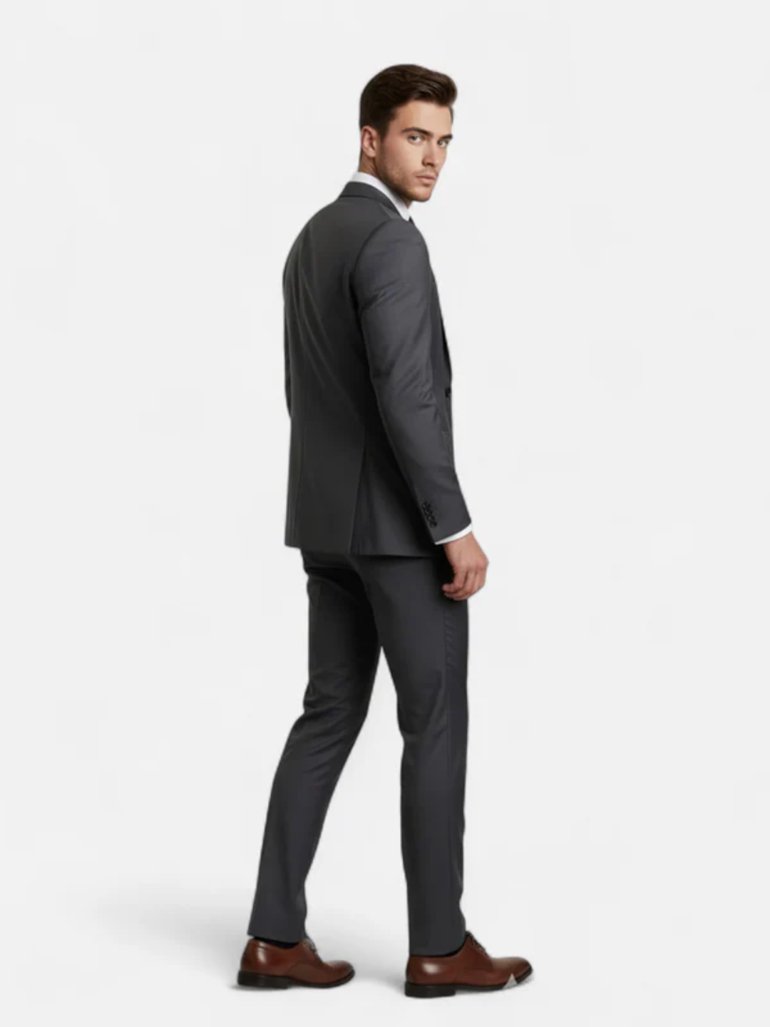 Men's slim fit tuxedo suit 3 piece for wedding black tie