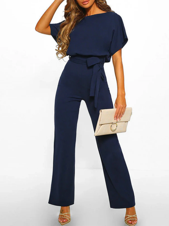 Women’s Slim Fit Jumpsuit with Adjustable Lace Waist