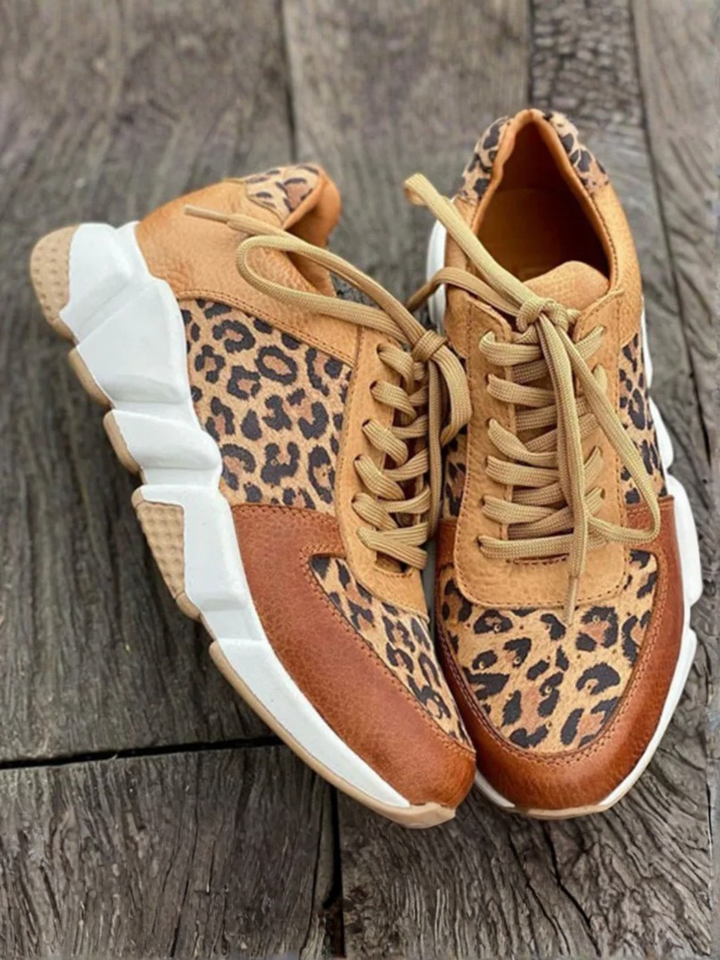 Women's Leopard Sneakers Supportive Walking Comfort Shoes