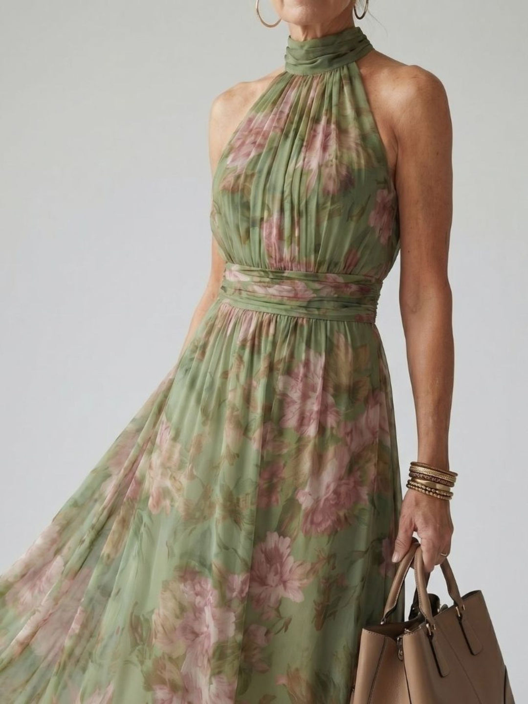 Halter Neck Dress Women Lightweight Elegant Everyday Outfit