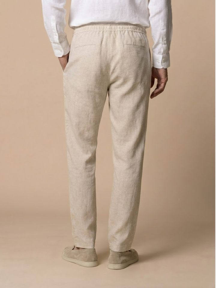 Men’s Lightweight Linen Pants Relaxed Summer Trousers
