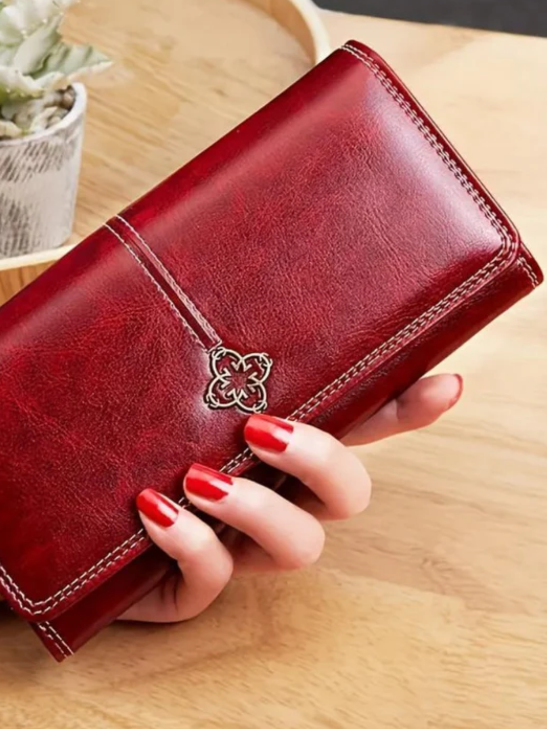 Wallet Women’s Leather Slim Bifold Compact Card Holder