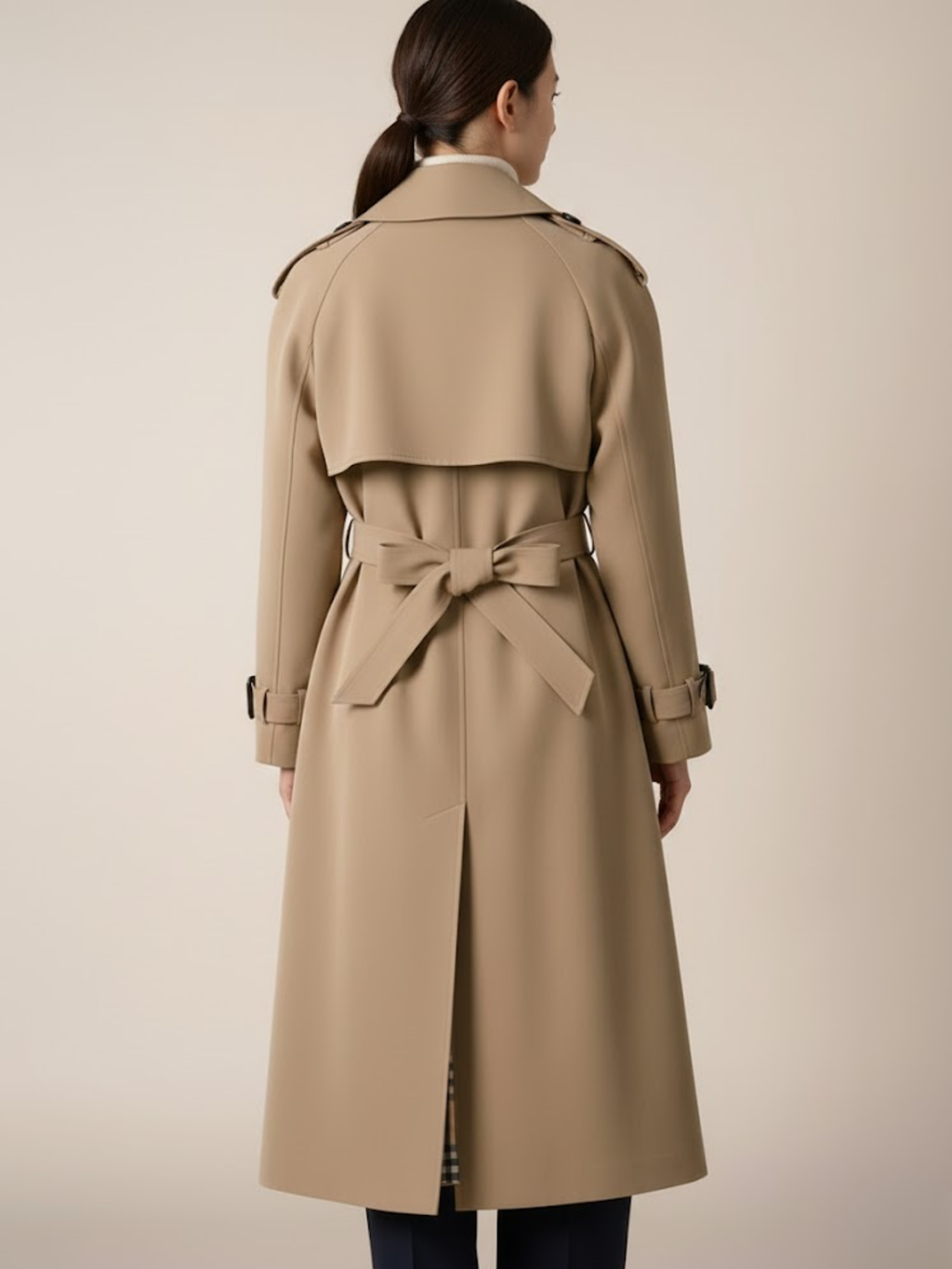 Aurevien | Women’s Belted Tweed Trench Coat – Ivy League Finish