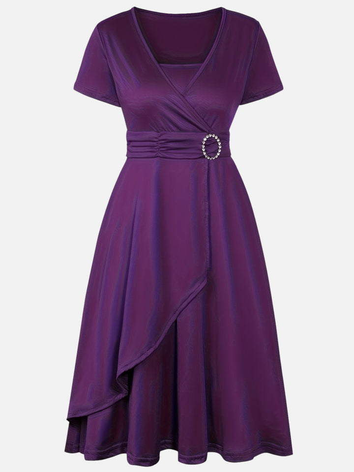 Women’s Rhinestone Midi Dress Elegant Party and Wedding Dress