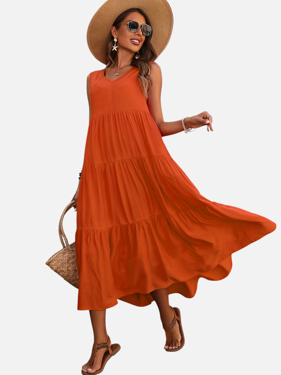 Women's V-Neck Maxi Dress Loose Fit Formal Evening Wear