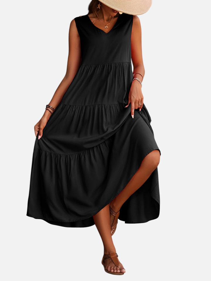 Women's V-Neck Maxi Dress Loose Fit Formal Evening Wear