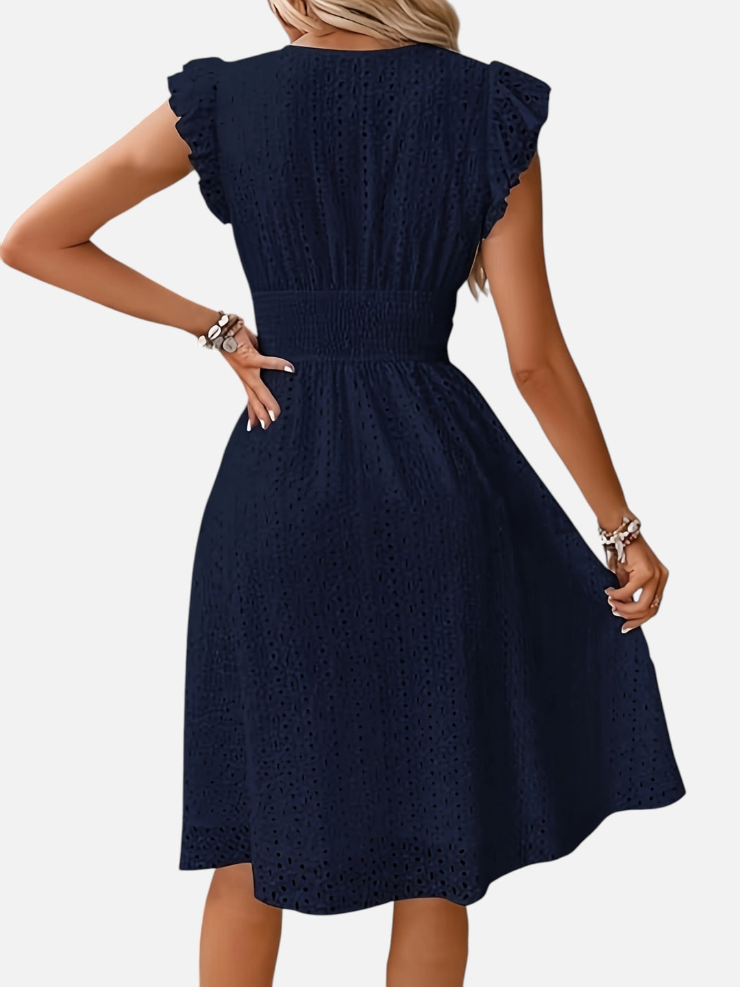 Women’s Stand Collar Midi Dress Casual Elegant Summer Outfit