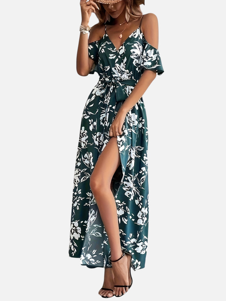Women’s Summer Floral Maxi Dress A-Line Slit Casual Elegant