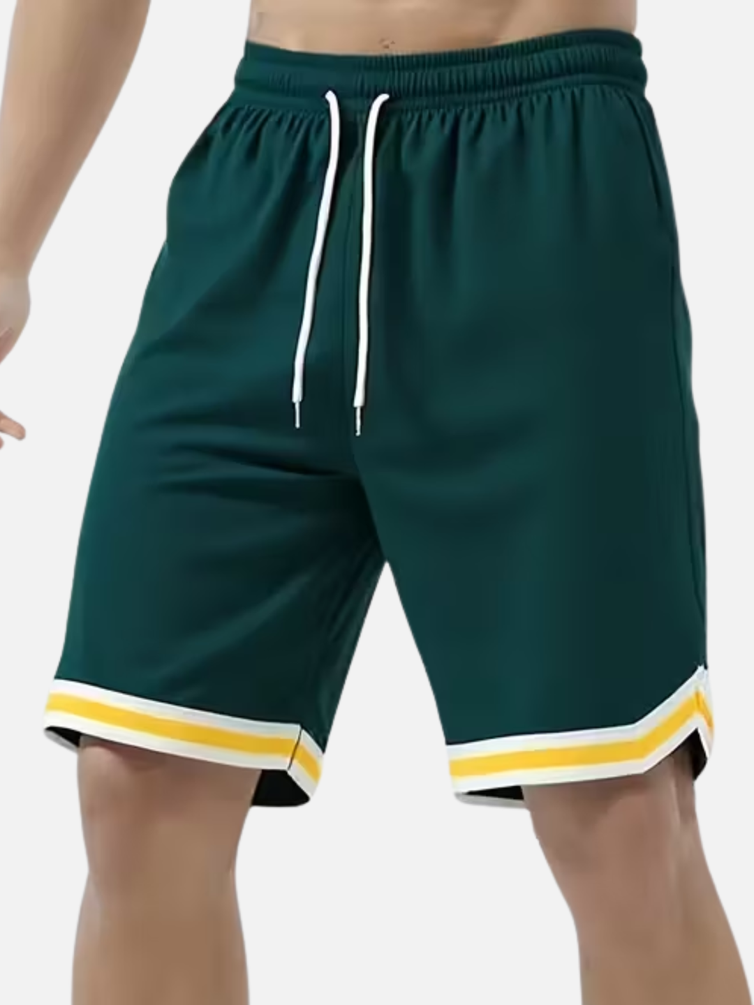 Men’s striped cropped shorts with pockets for summer casual wear